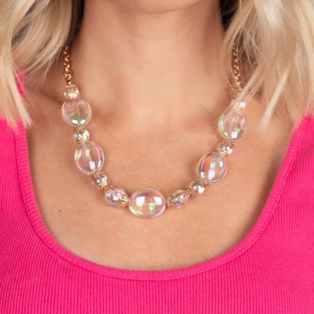 Paparazzi Jewelry Accessories - Prismatic Magic - Gold Necklace - Vintage